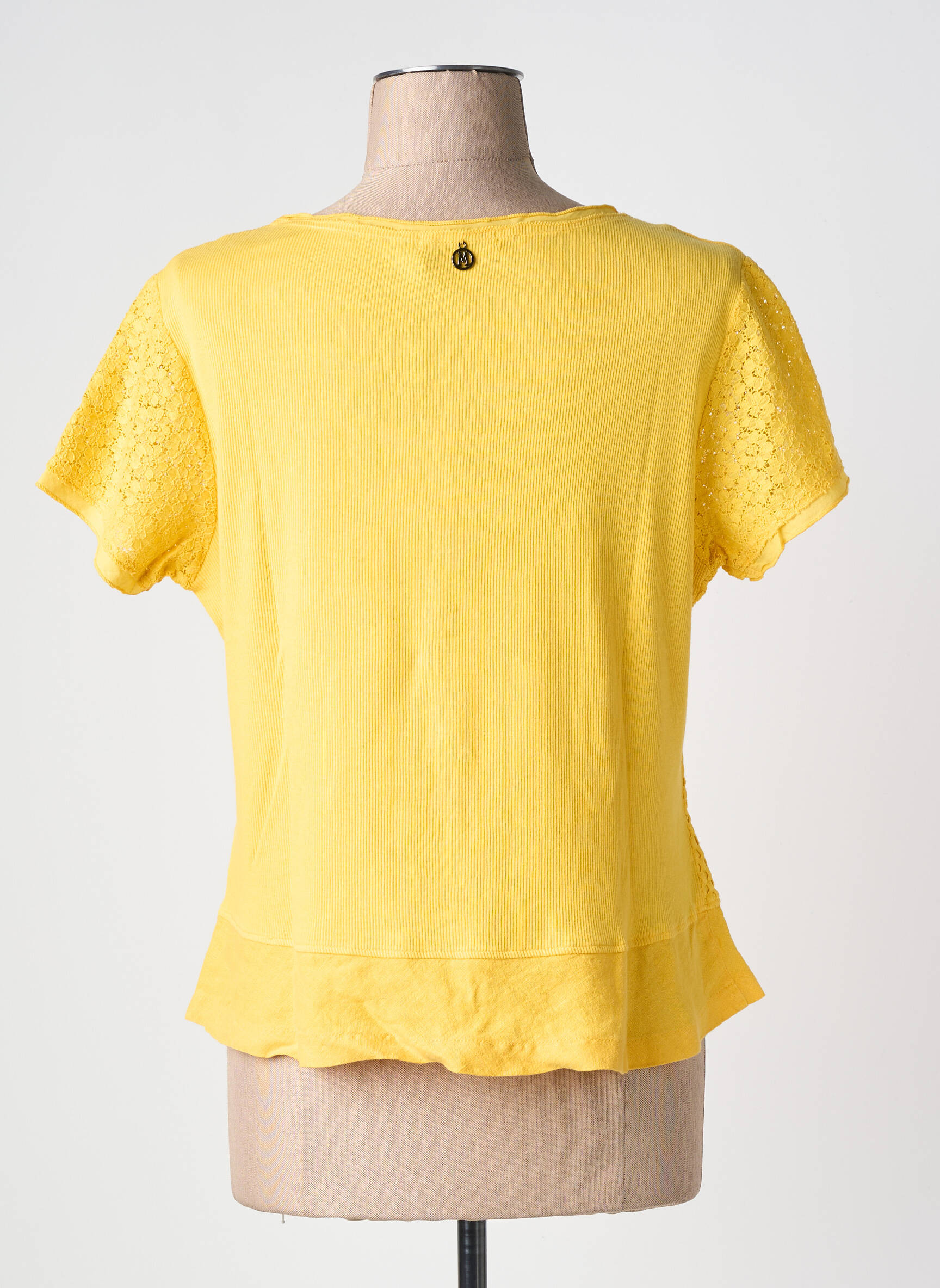 Top manches courtes manches courtes jaune MALOKA femme