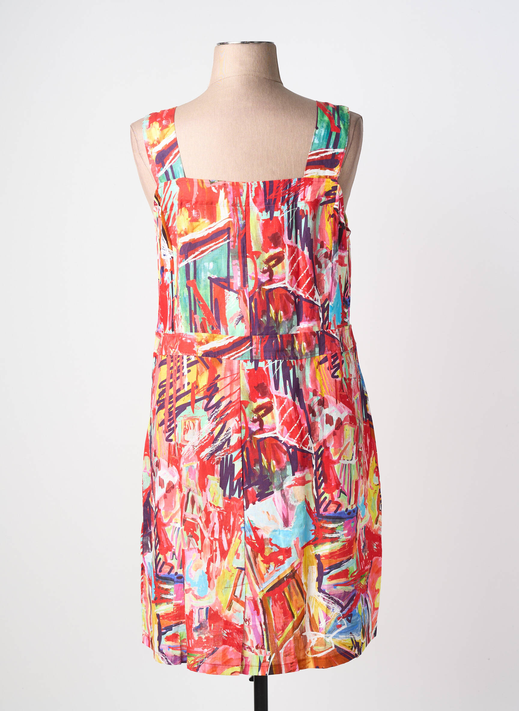 Robe mi-longue sans manche sans manche rouge MALOKA femme