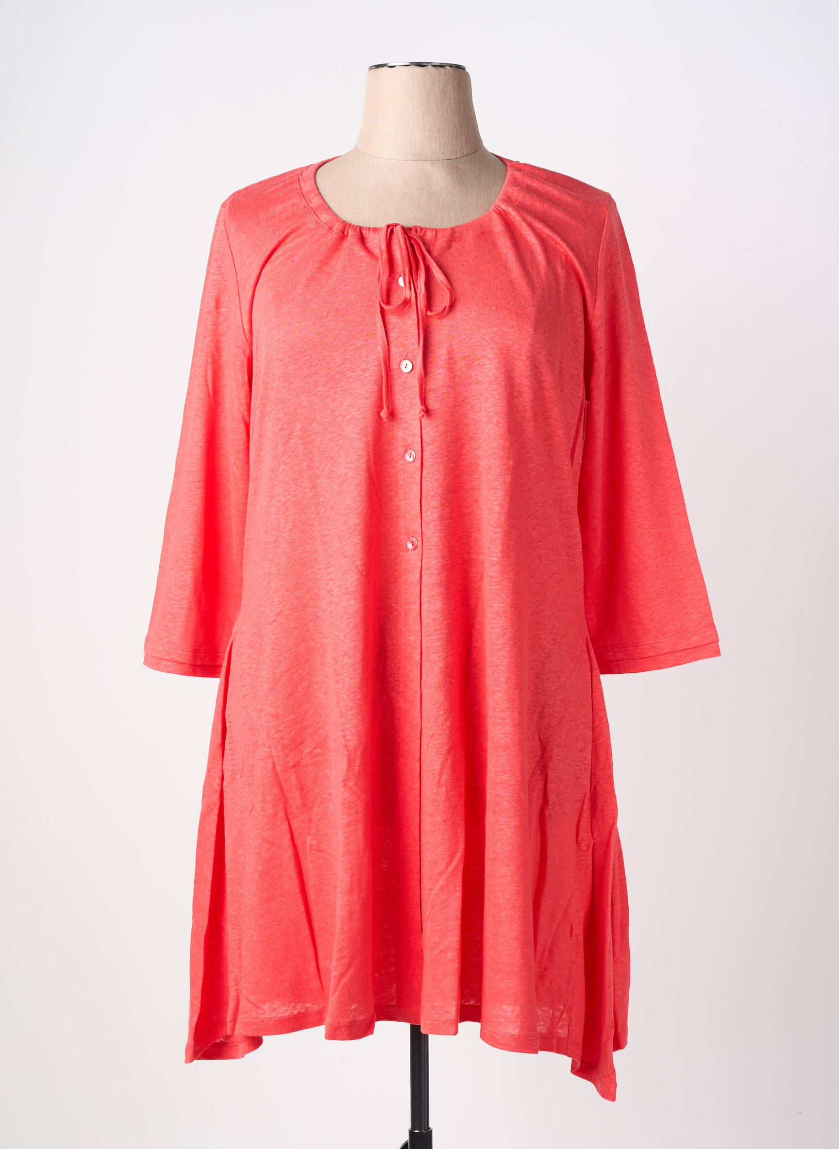Robe pull stretch manches 3/4 orange MALOKA femme