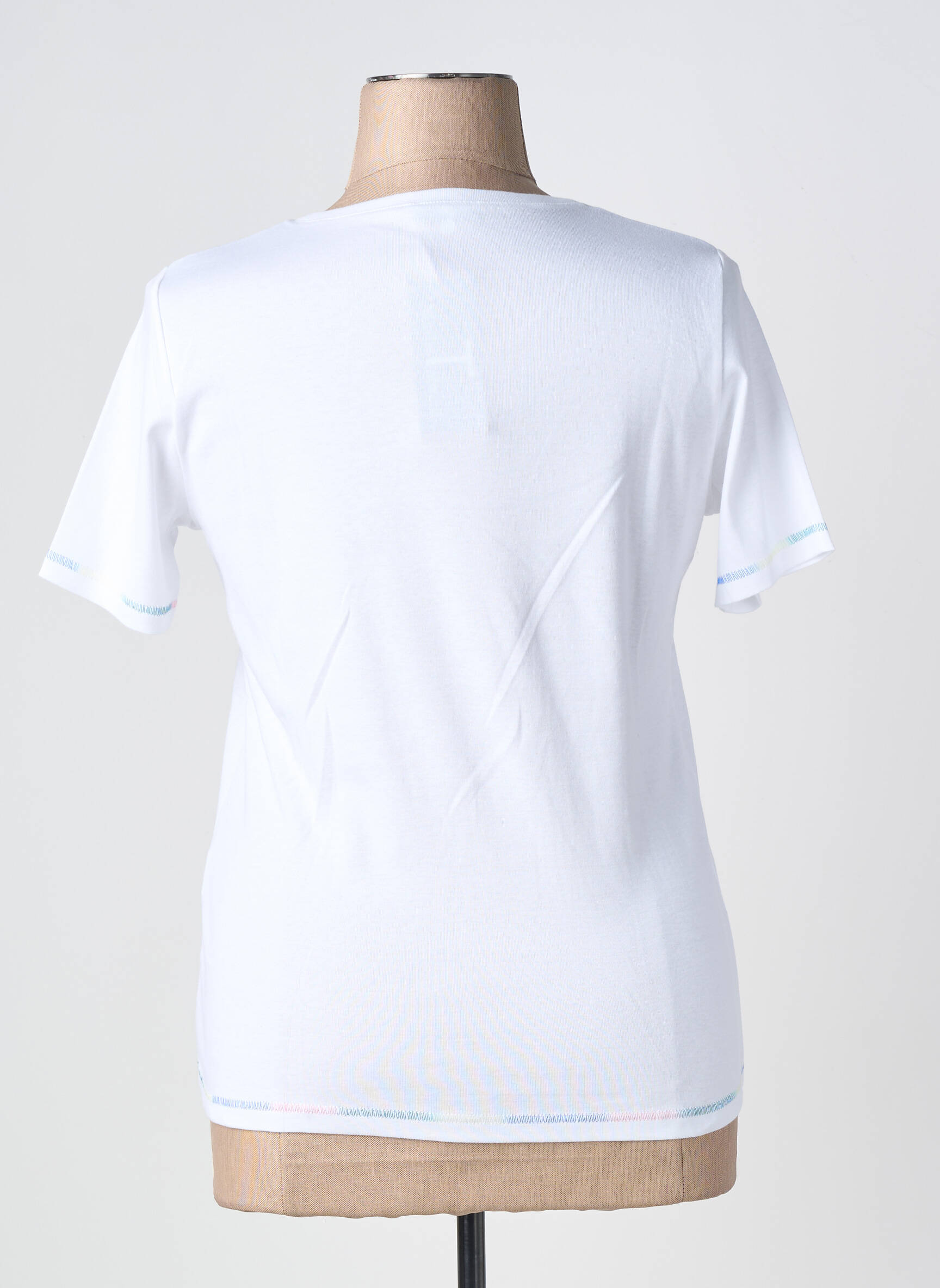 T-shirt stretch manches courtes blanc TELMAIL femme