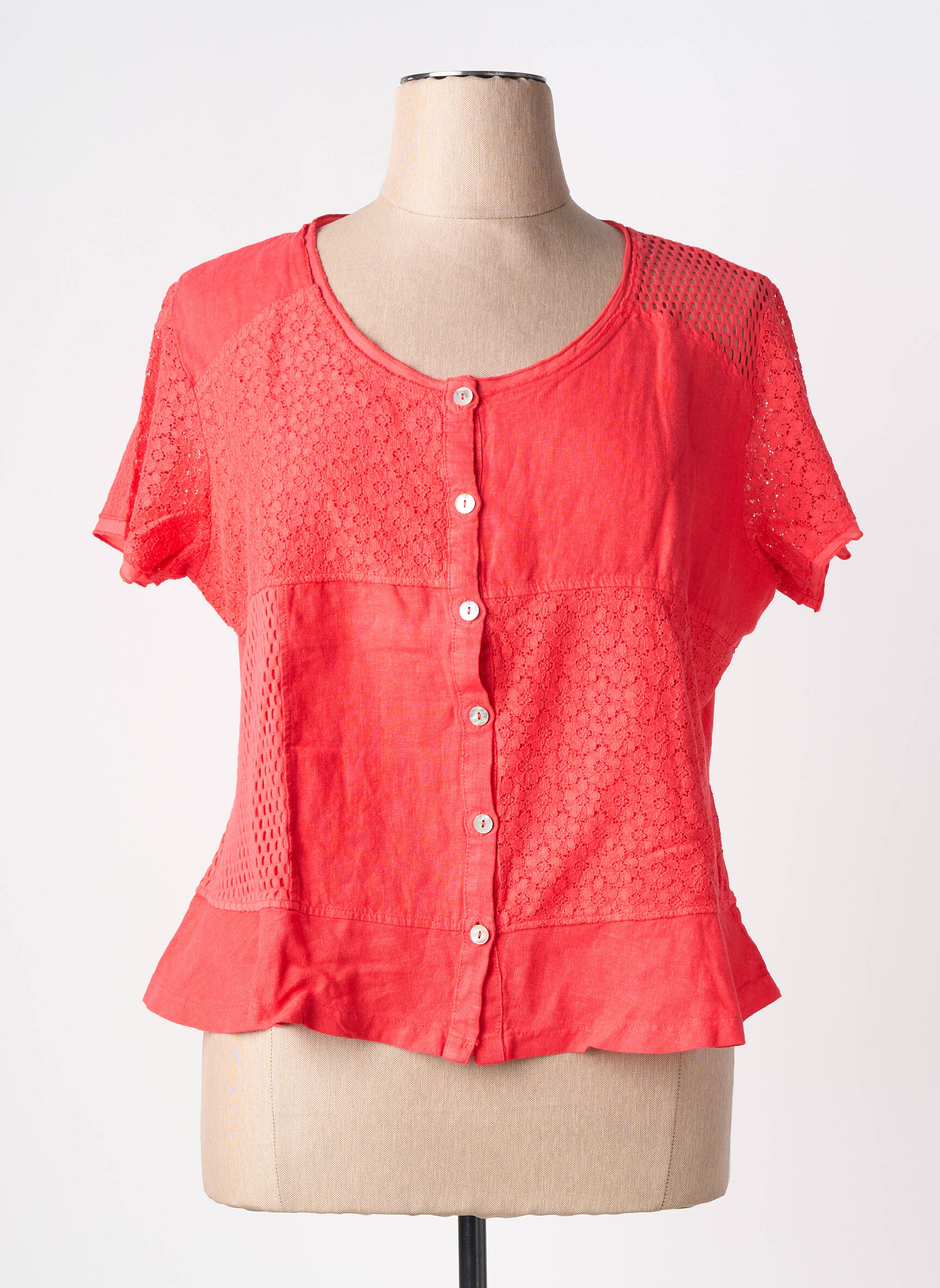 Top manches courtes manches courtes orange MALOKA femme