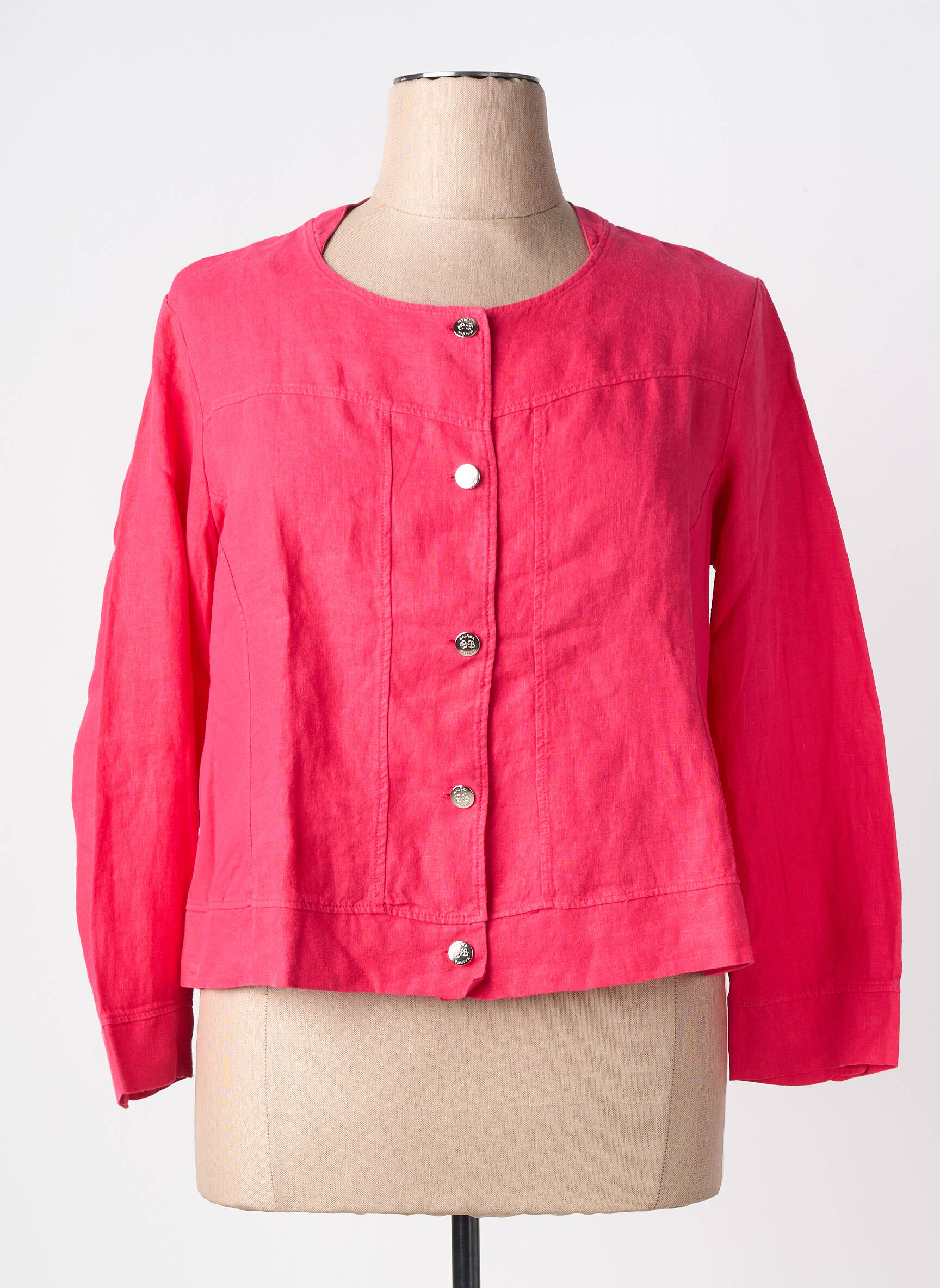 Veste casual col rond rose MALOKA femme