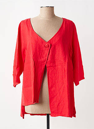 Gilet manches longues manches 3/4 rouge G!OZE femme