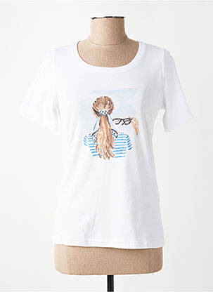 T-shirt sérigraphie avec strass manches courtes blanc TELMAIL femme