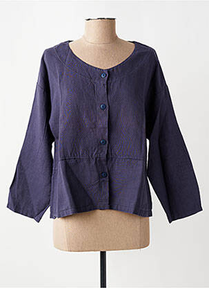 Veste casual col rond bleu G!OZE femme