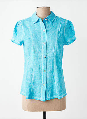 Chemisier manches courtes manches courtes bleu MALOKA femme