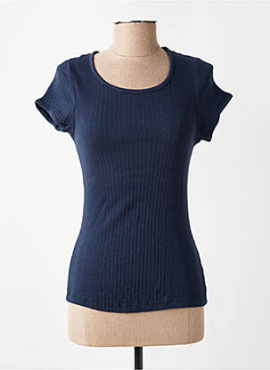 T-shirt stretch manches courtes bleu MALOKA femme
