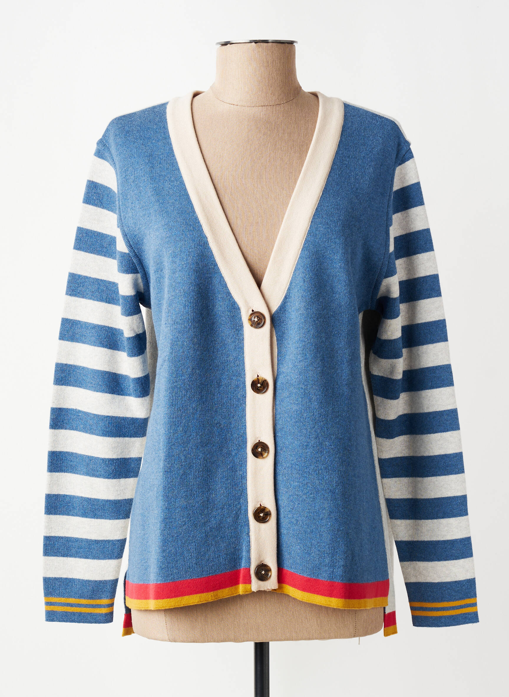 Gilet manches longues stretch bleu ORIENTIQUE NATURALLY femme