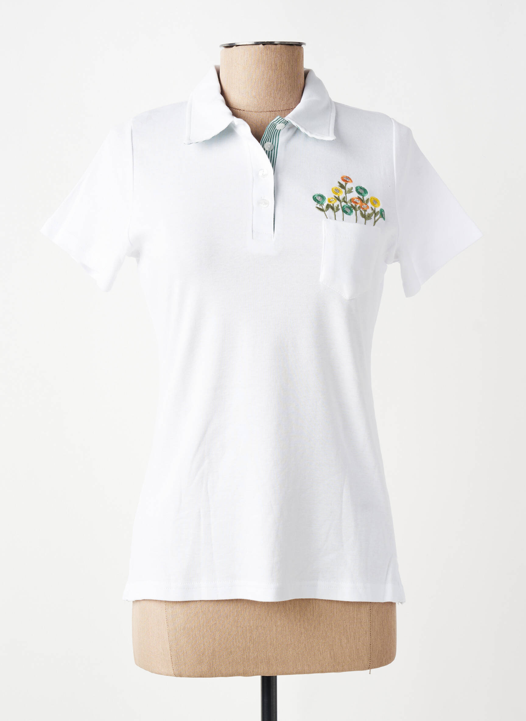 T-shirt stretch manches courtes blanc TELMAIL femme