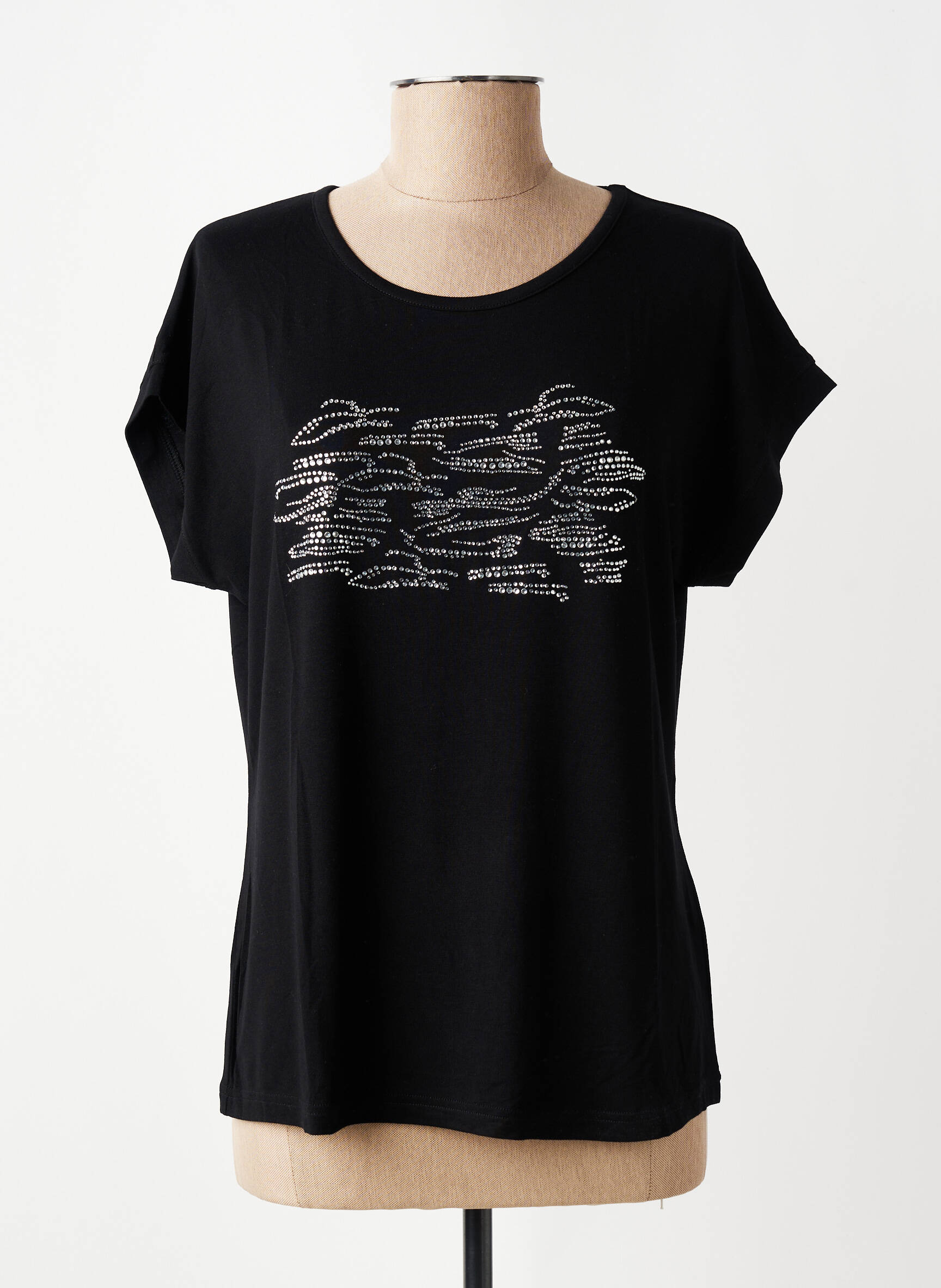 T-shirt stretch manches courtes noir TELMAIL femme