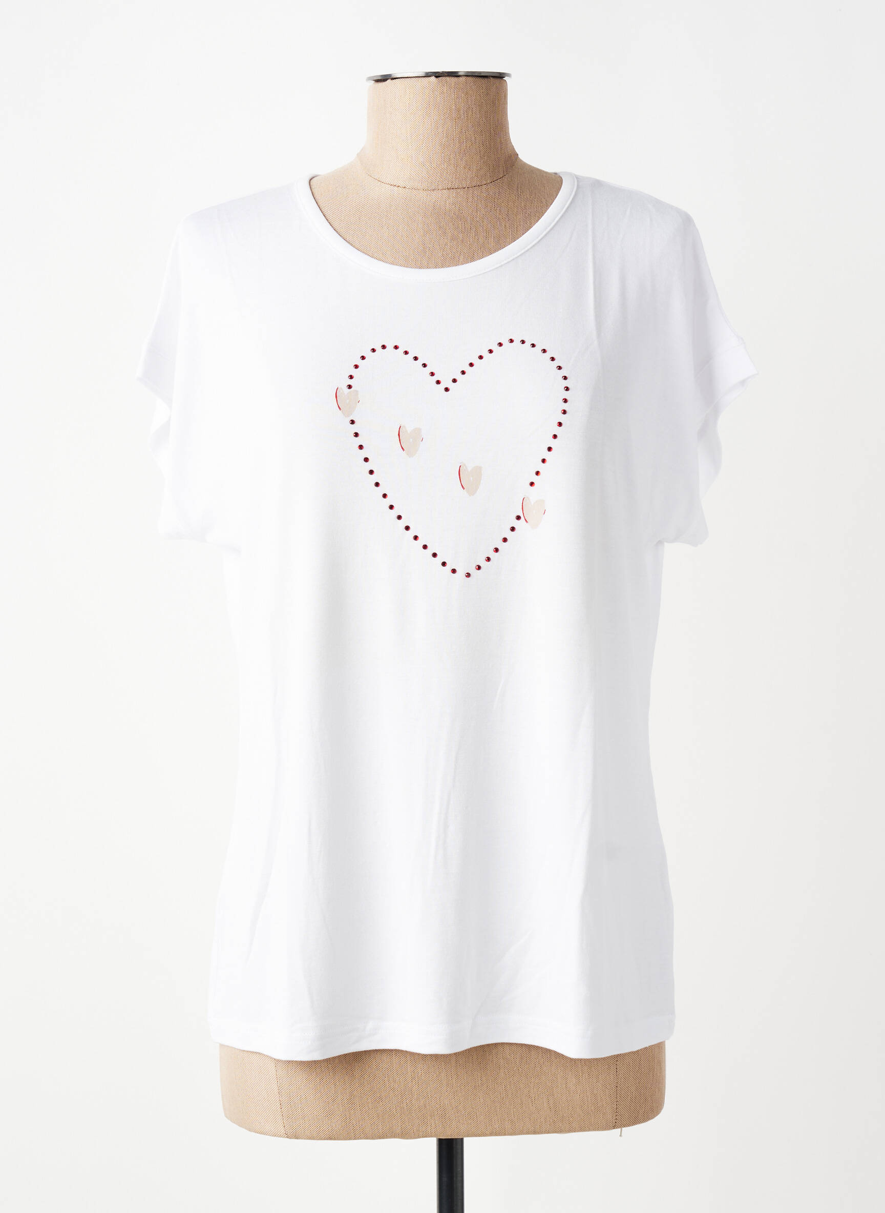 T-shirt stretch manches courtes blanc TELMAIL femme