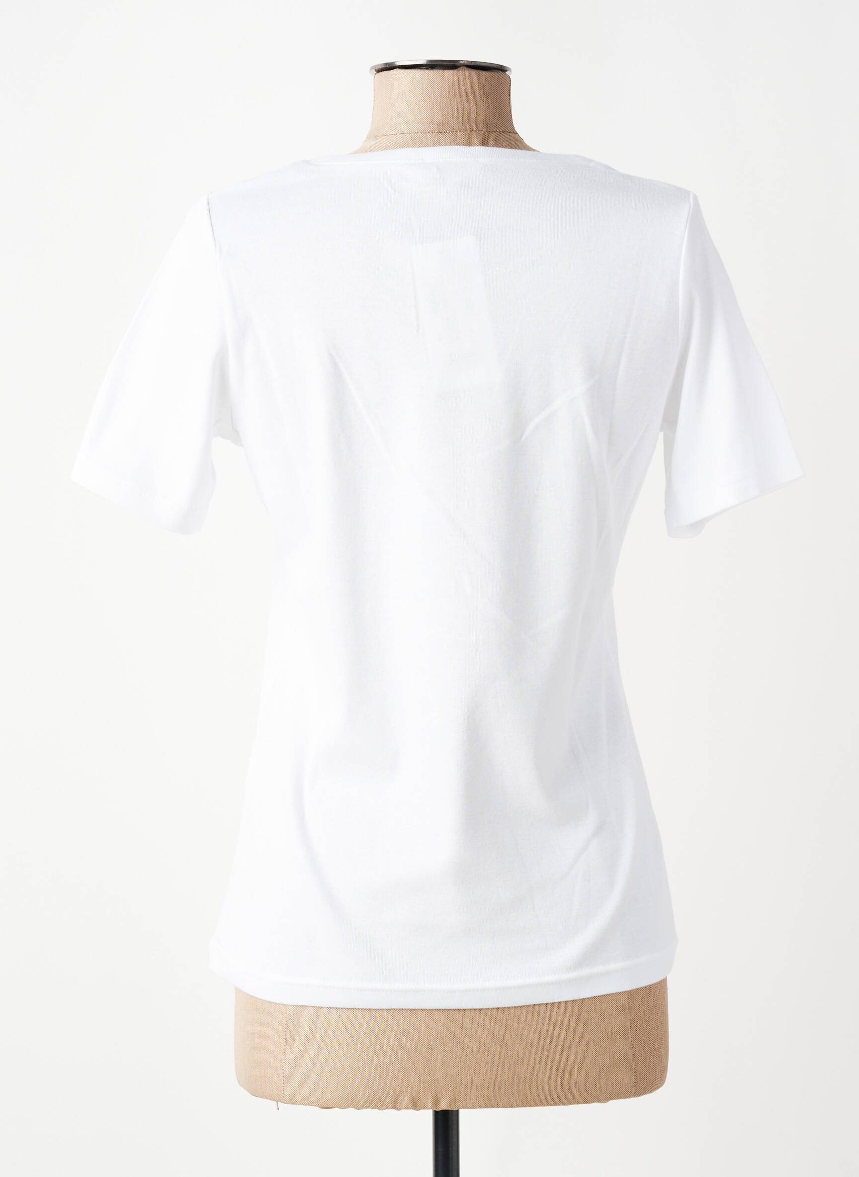 T-shirt sérigraphie avec strass manches courtes blanc TELMAIL femme