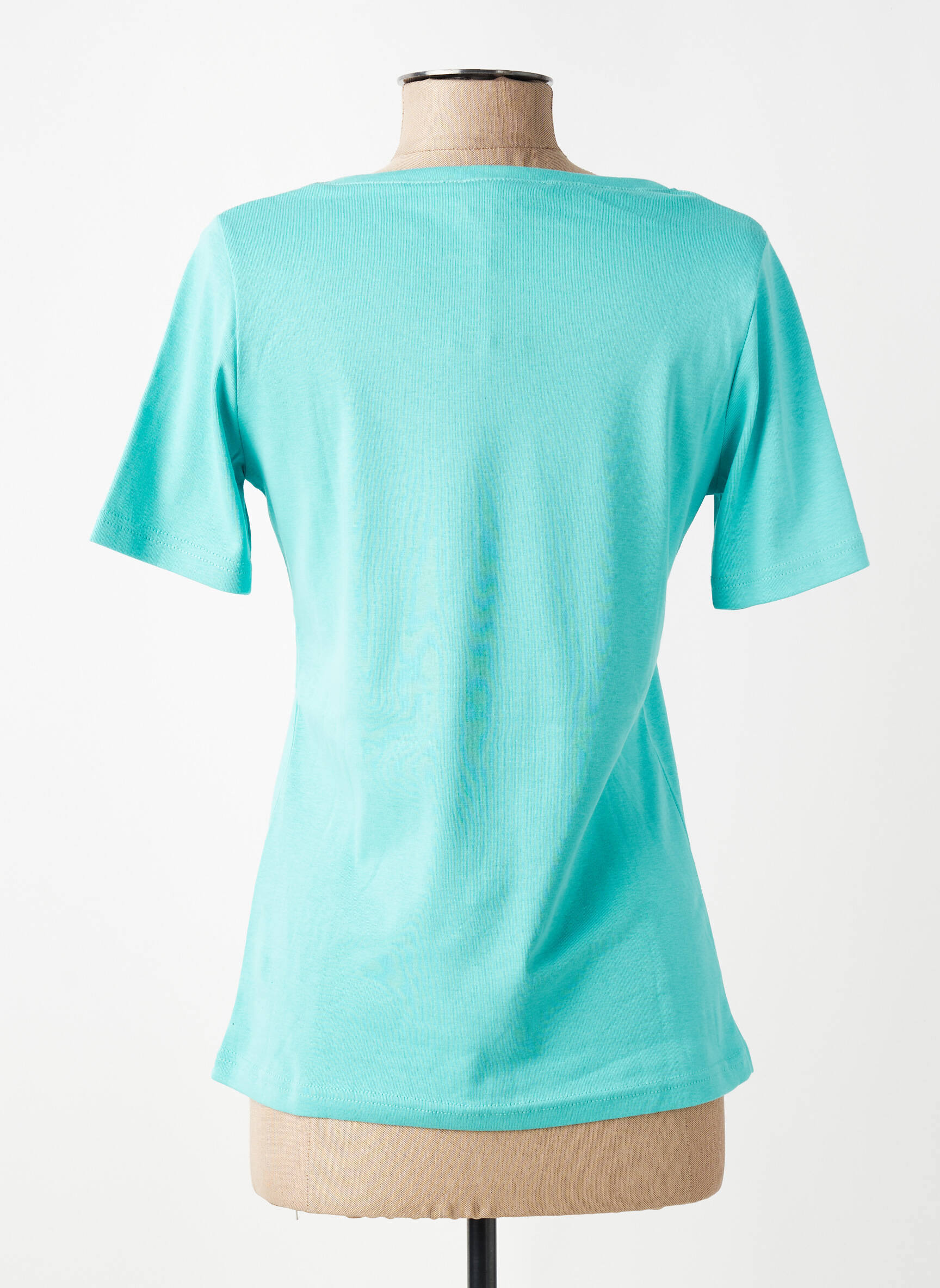 T-shirt sérigraphie avec strass manches courtes bleu TELMAIL femme