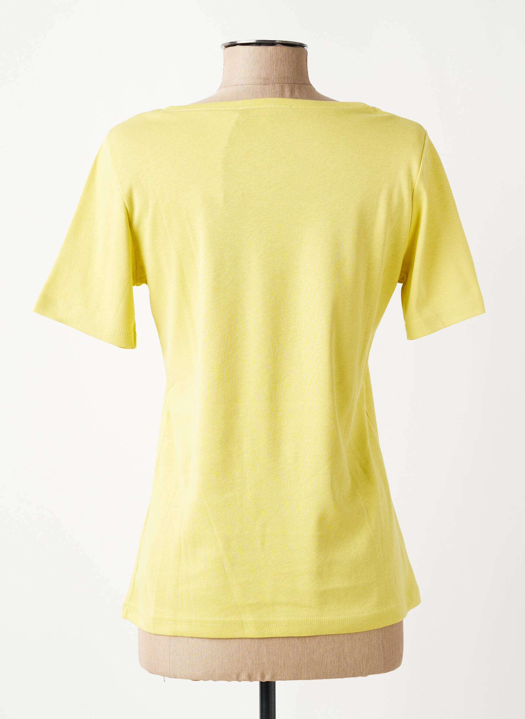 T-shirt sérigraphie avec strass manches courtes jaune TELMAIL femme