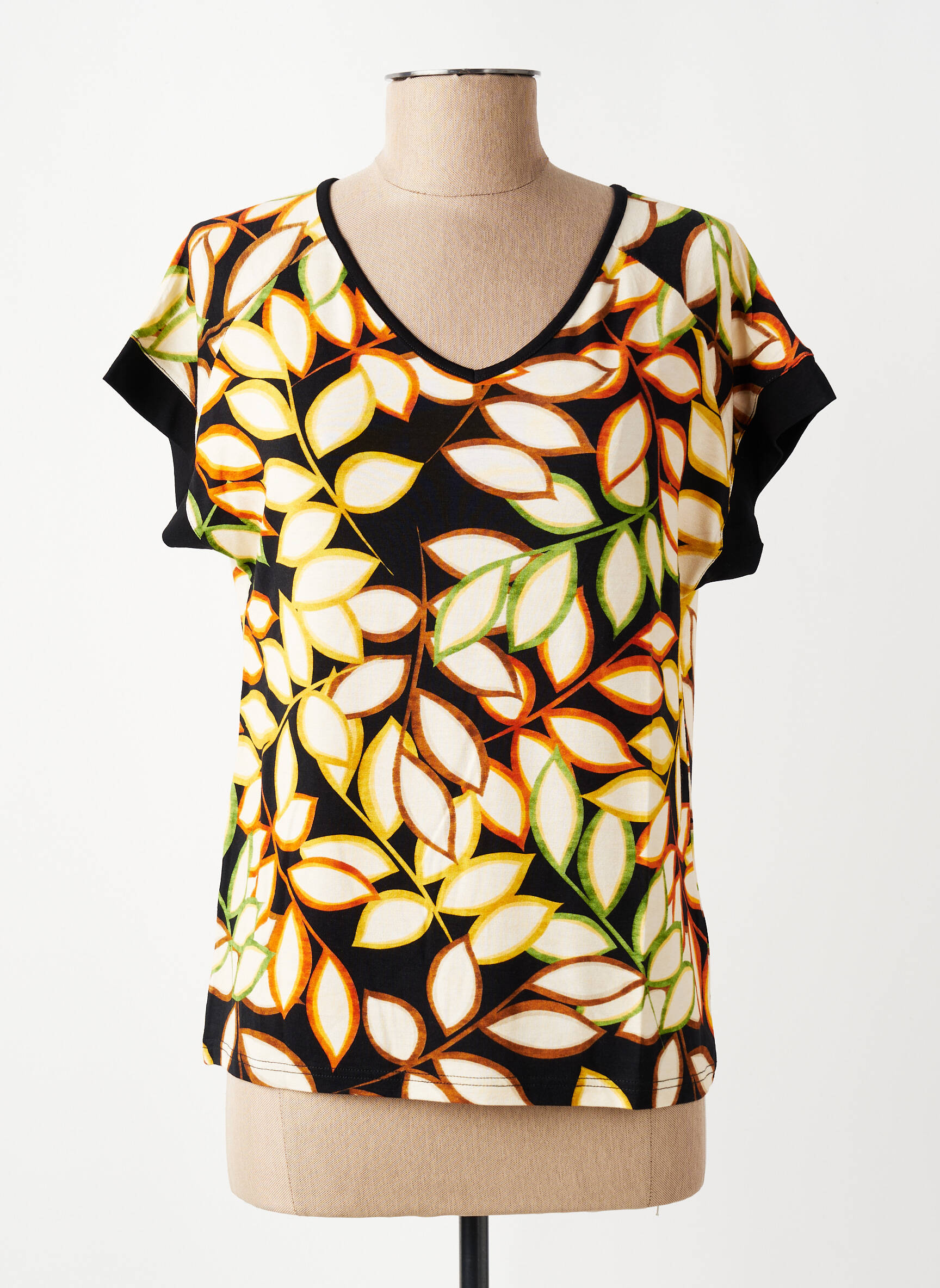 Top stretch manches courtes noir TELMAIL femme