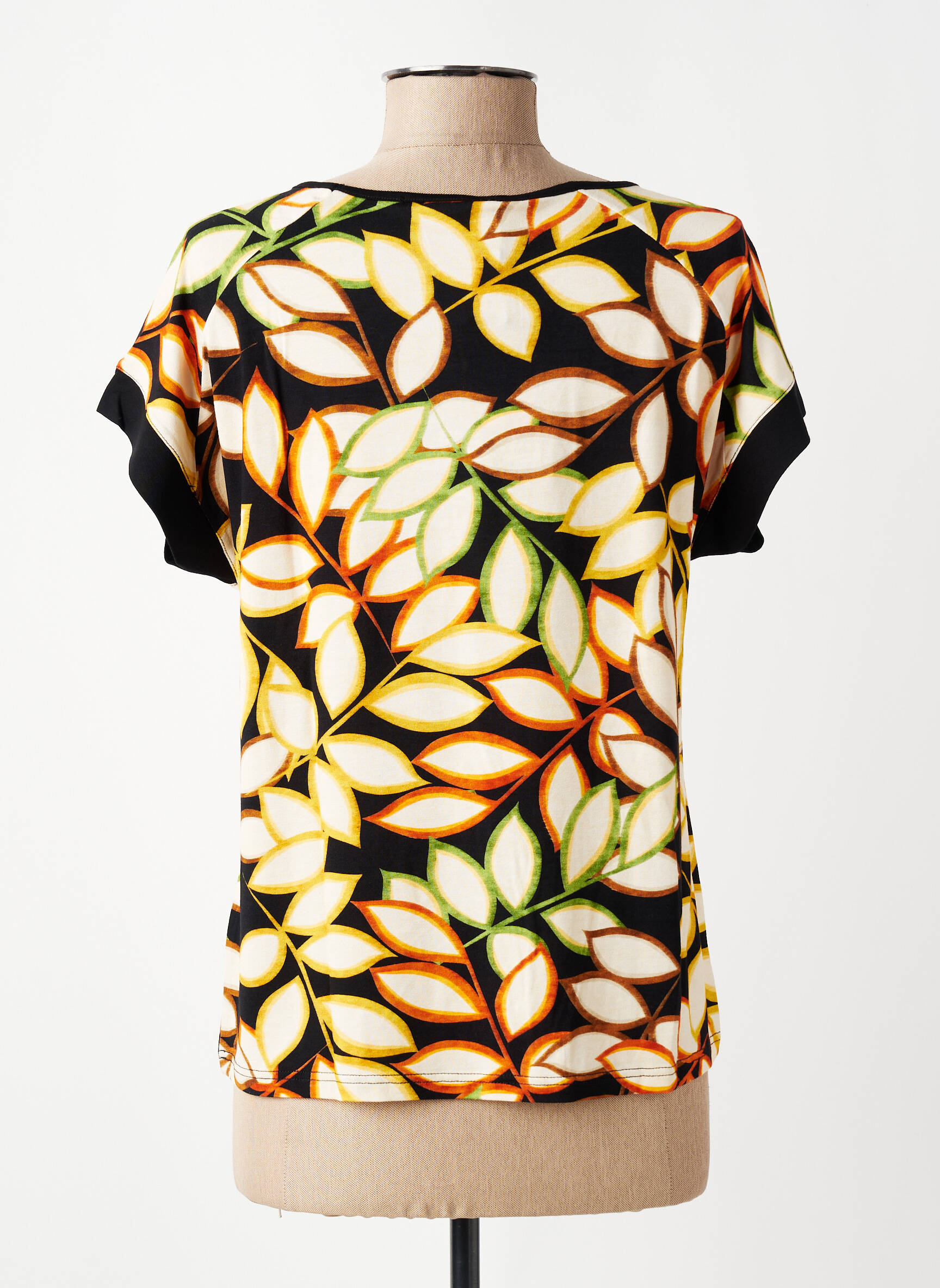 Top stretch manches courtes noir TELMAIL femme