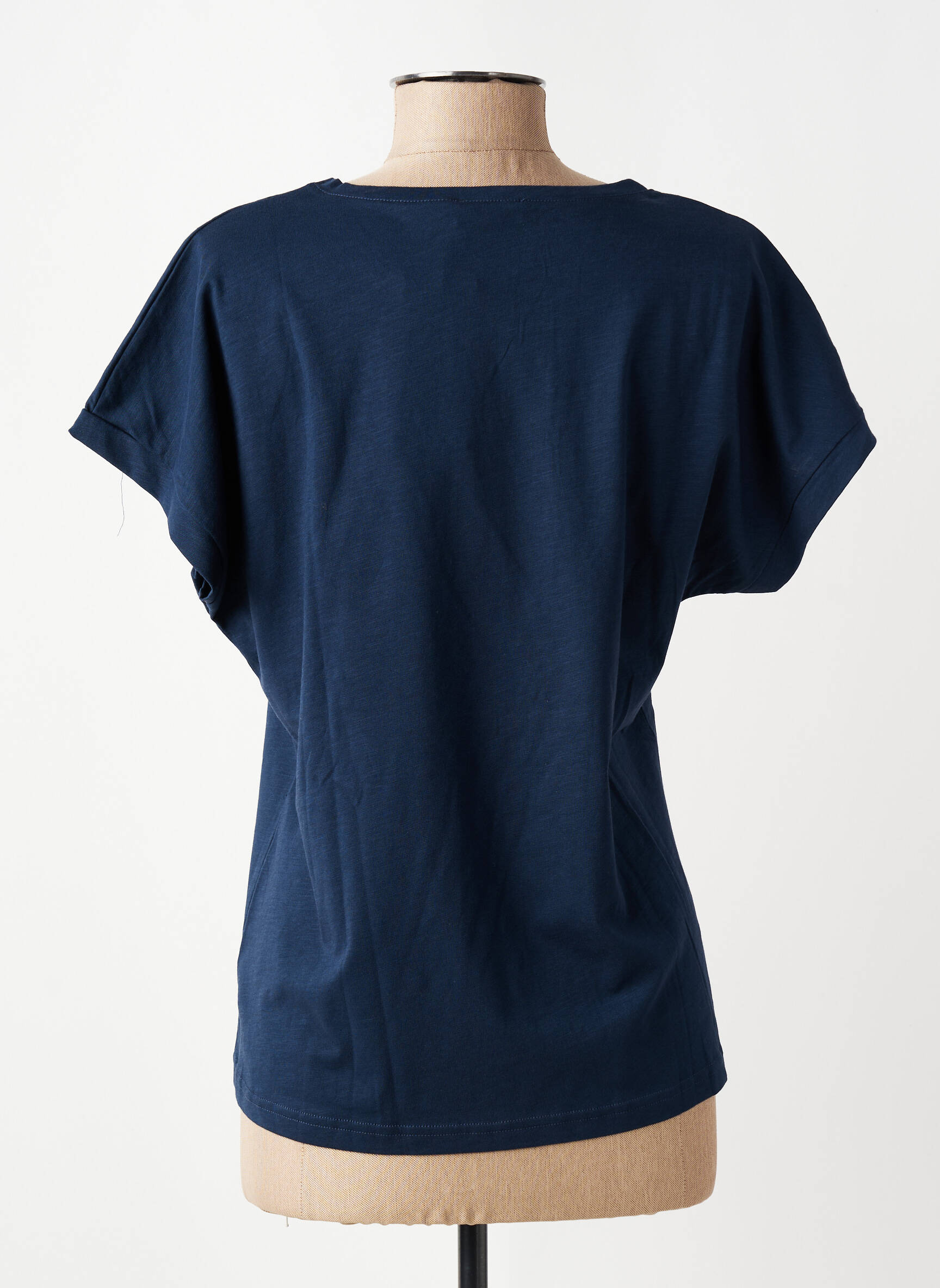 T-shirt sérigraphie floquée manches courtes bleu TELMAIL femme