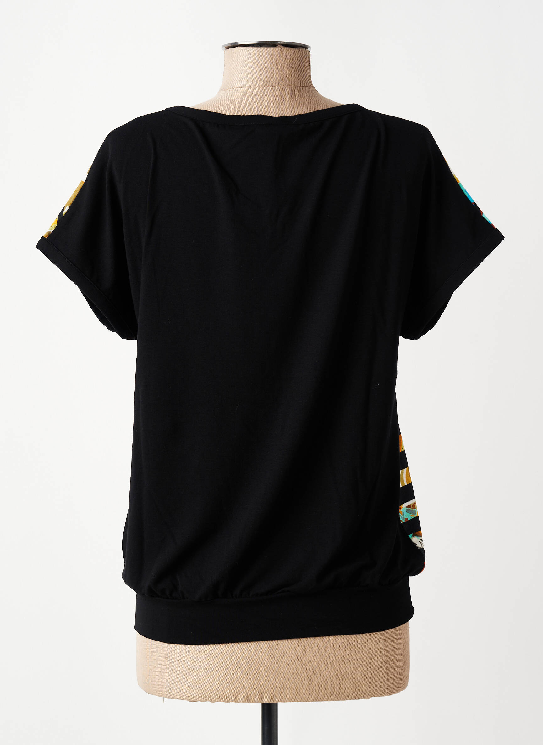 Top stretch manches courtes noir TELMAIL femme