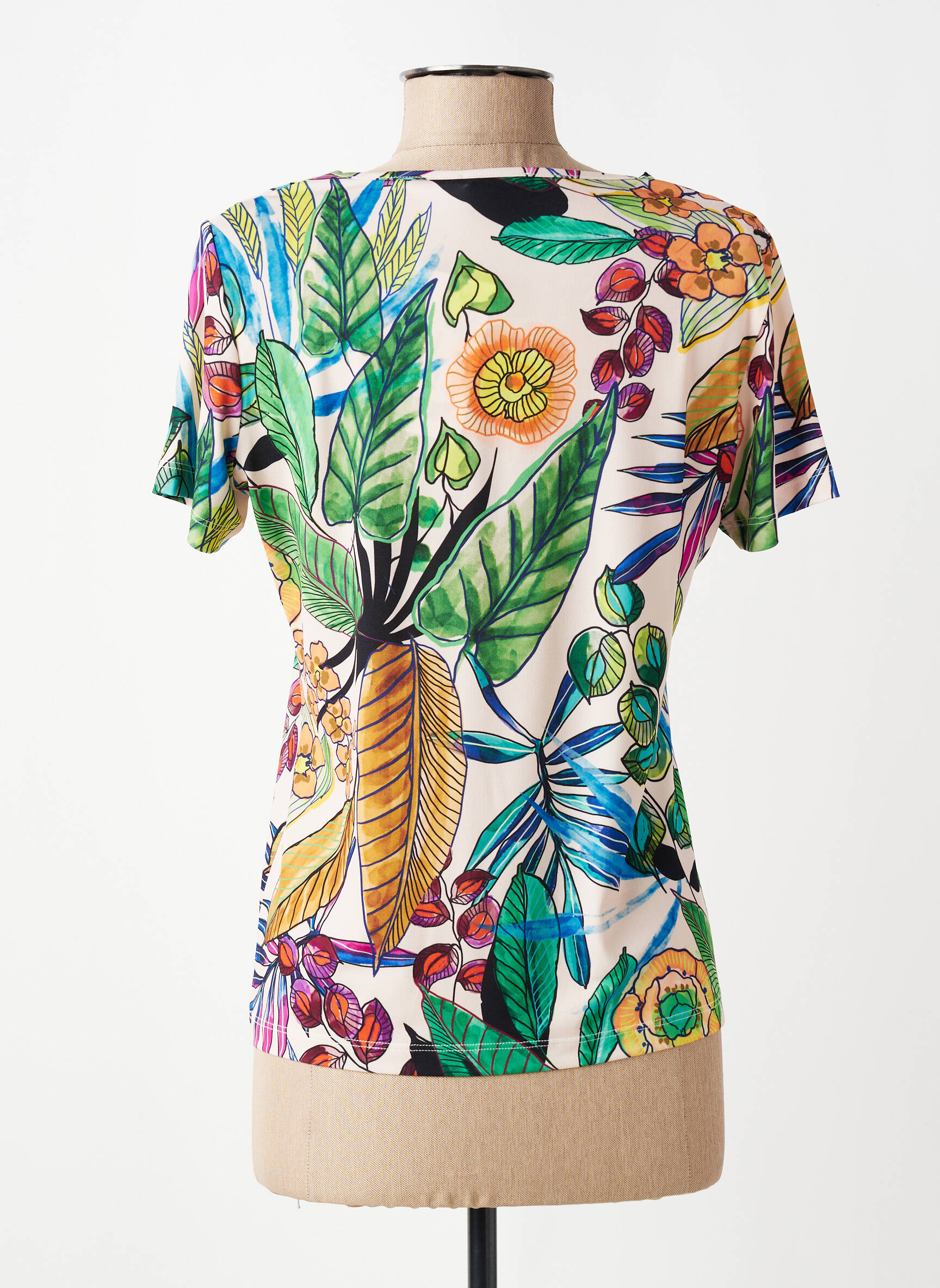 T-shirt imprimé fantaisie manches courtes vert TELMAIL femme