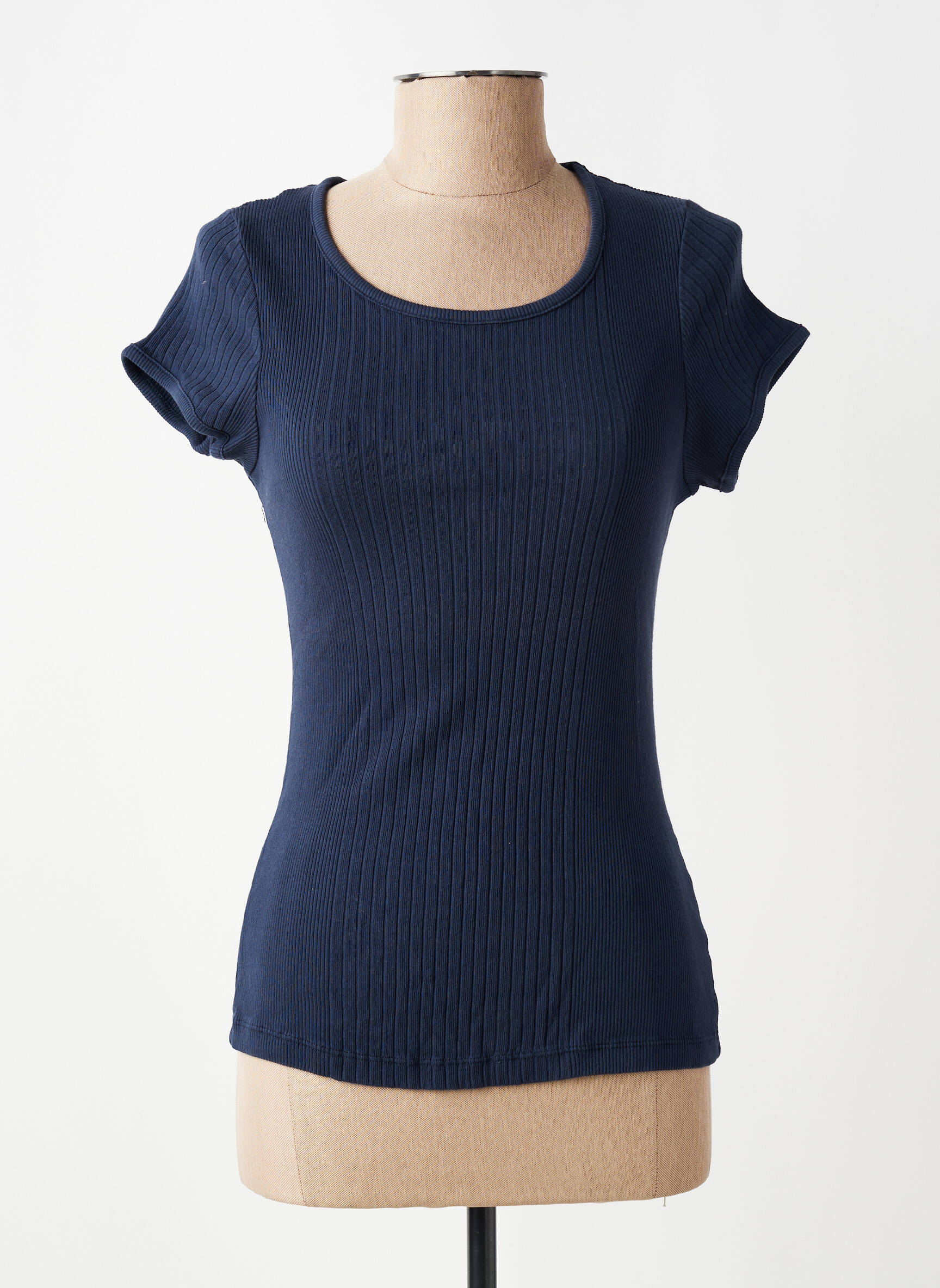 T-shirt stretch manches courtes bleu MALOKA femme