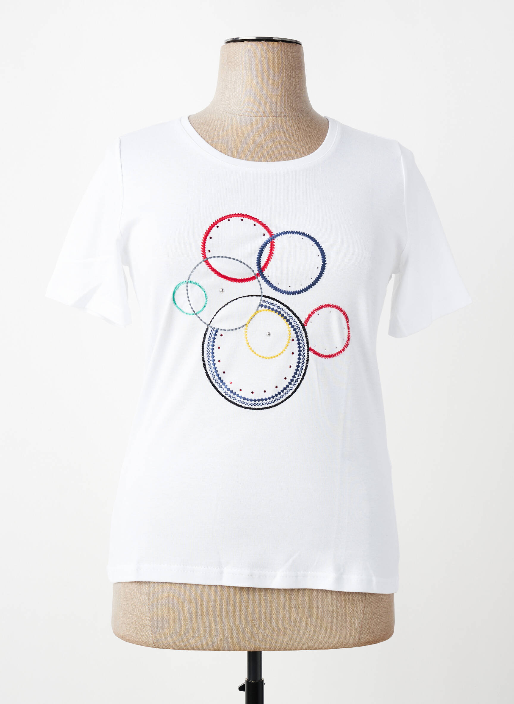 T-shirt stretch manches courtes blanc TELMAIL femme