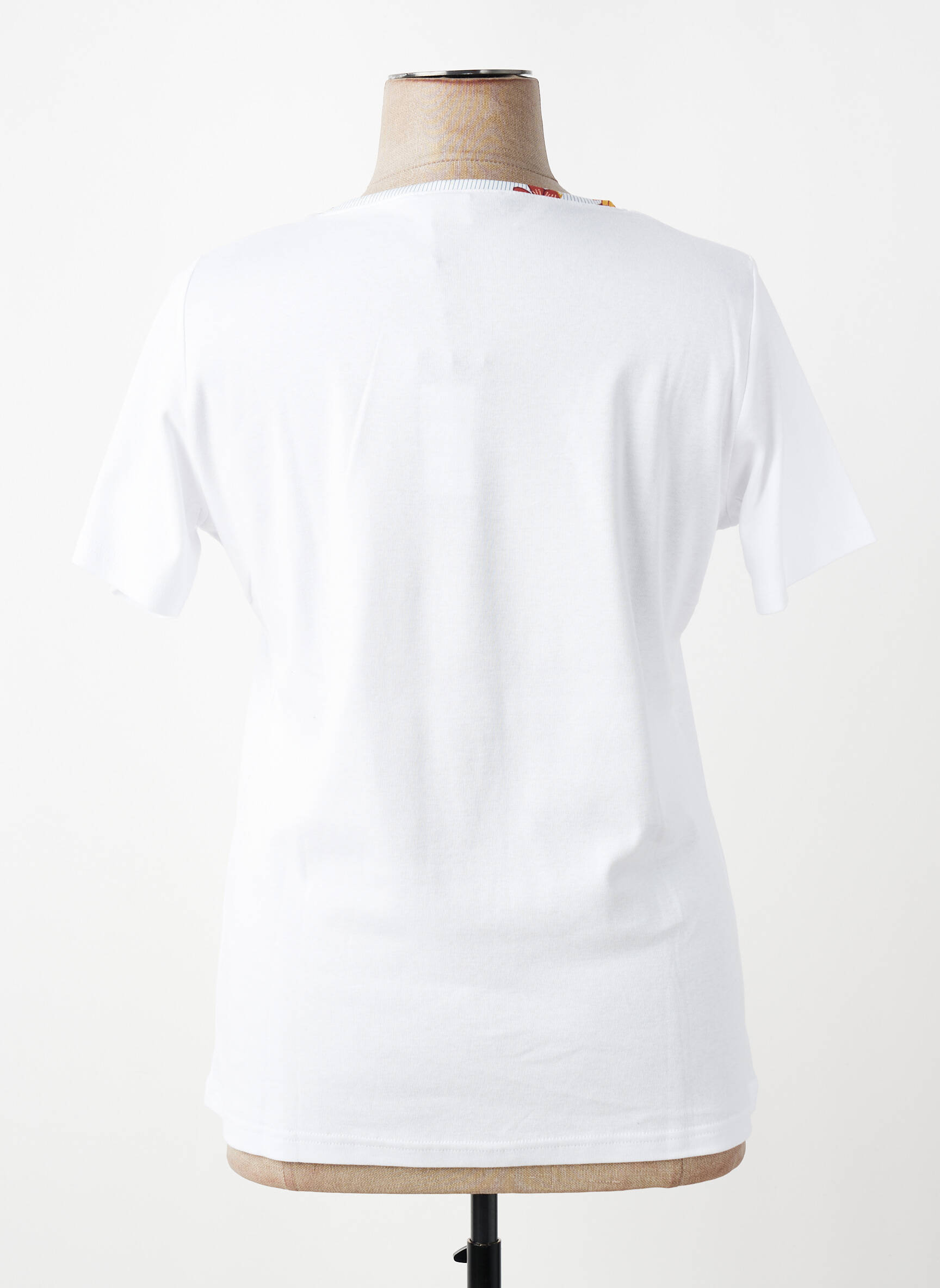 T-shirt sérigraphie floquée manches courtes blanc TELMAIL femme