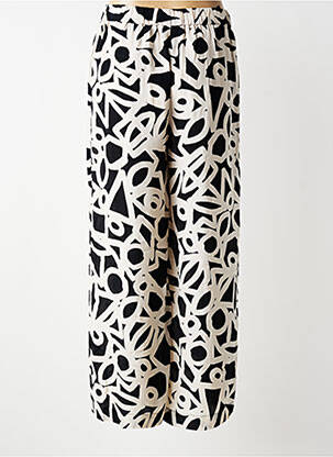 Pantalon large tissage crêpe taille normale beige MASAI femme