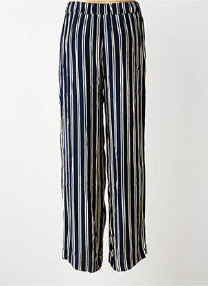 Pantalon droit tissage crêpe taille haute bleu MASAI femme