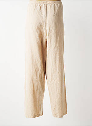 Pantalon droit tissage crêpe taille normale marron G!OZE femme