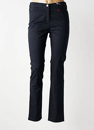 Pantalon slim taille haute taille haute bleu TONI femme