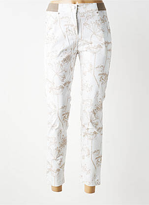 Pantalon 7/8 taille haute taille haute beige TONI femme