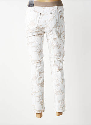 Pantalon 7/8 taille haute taille haute beige TONI femme