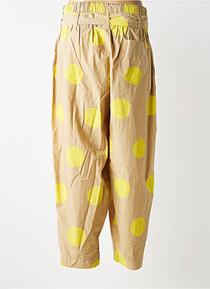 Pantalon droit coupe carotte taille haute beige MASAI femme