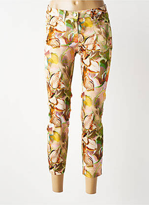 Pantalon 7/8 tissage popeline taille normale marron TONI femme