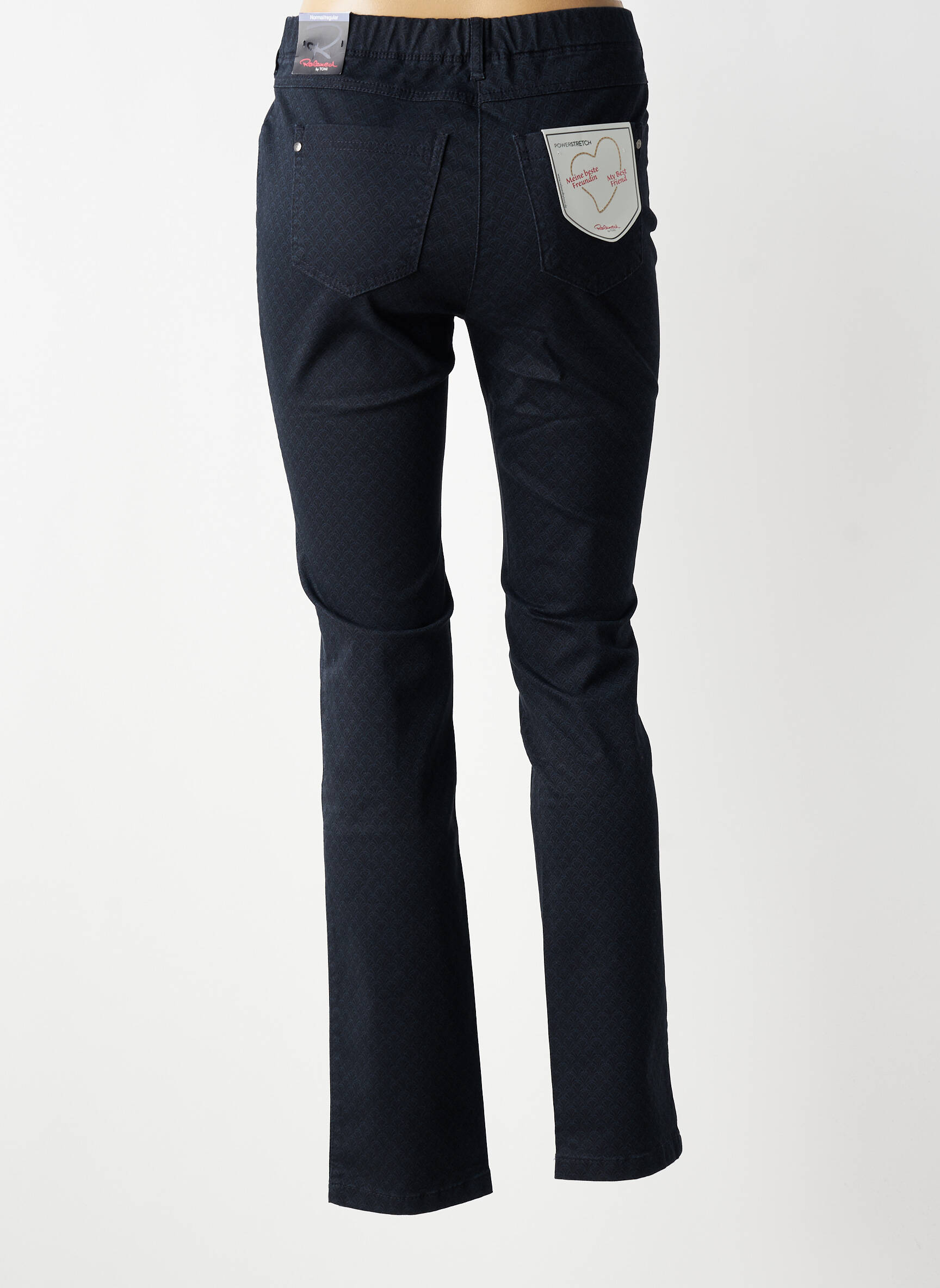 Pantalon slim taille haute taille haute bleu TONI femme