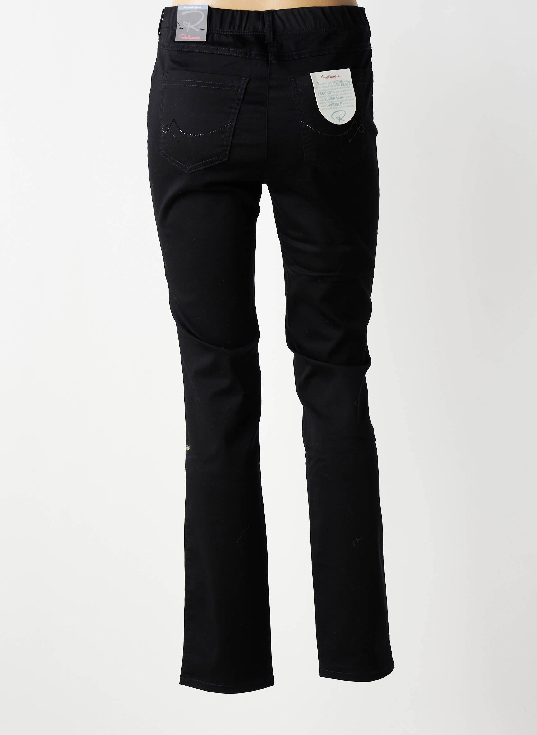Pantalon slim taille élastique taille normale noir TONI femme