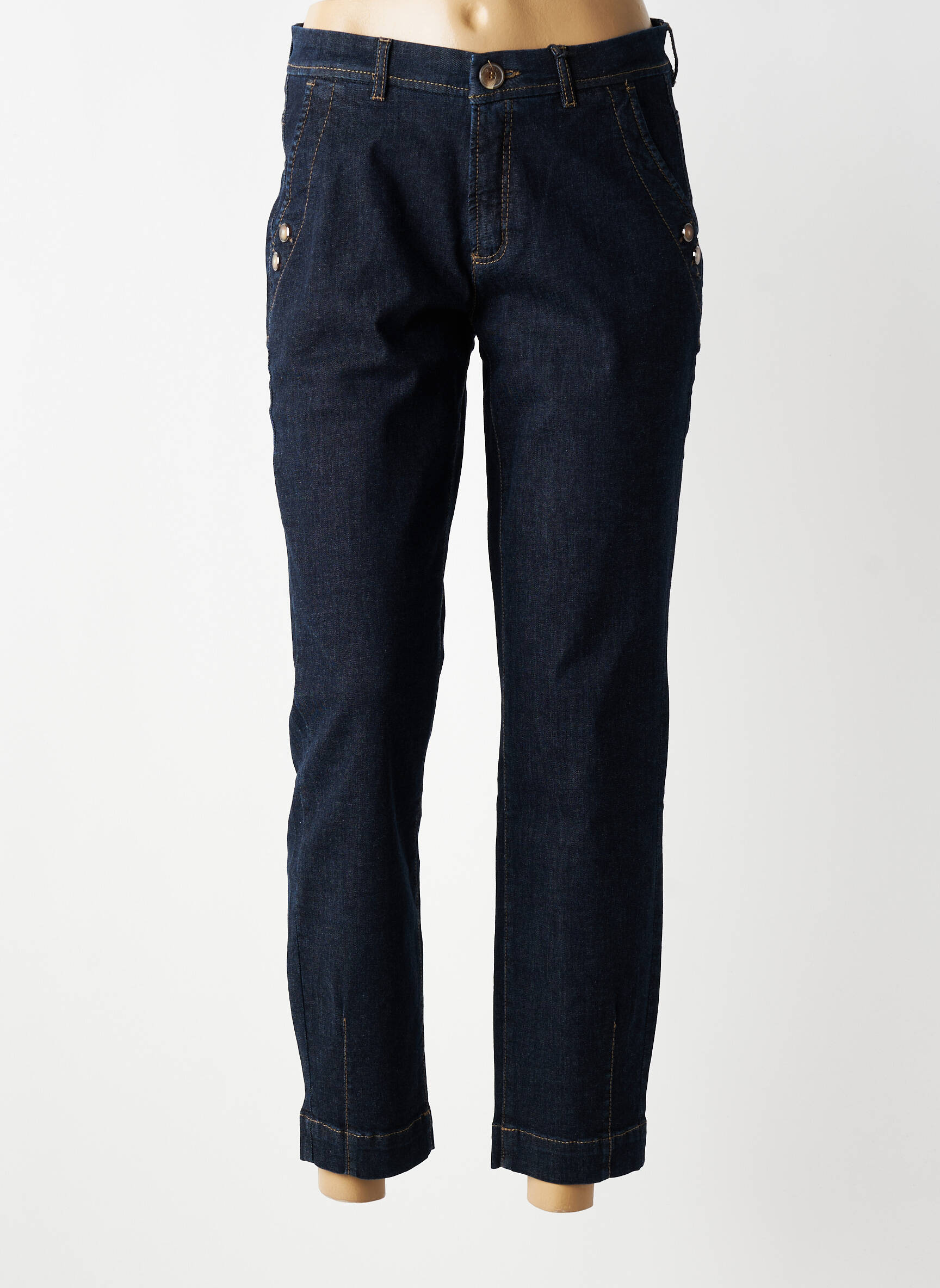 Jeans coupe droite stretch taille normale bleu TONI femme