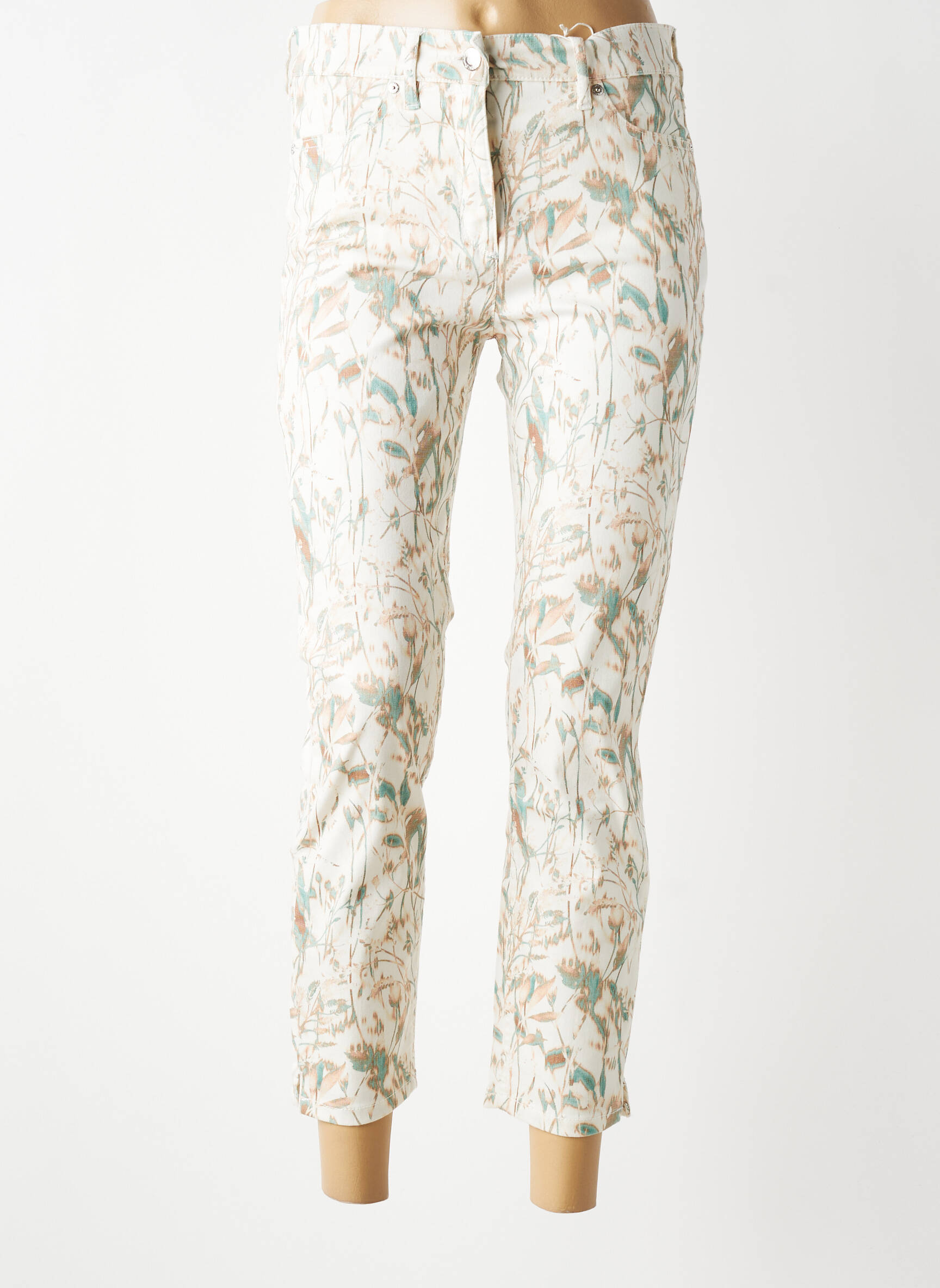 Pantalon 7/8 stretch taille normale beige TONI femme