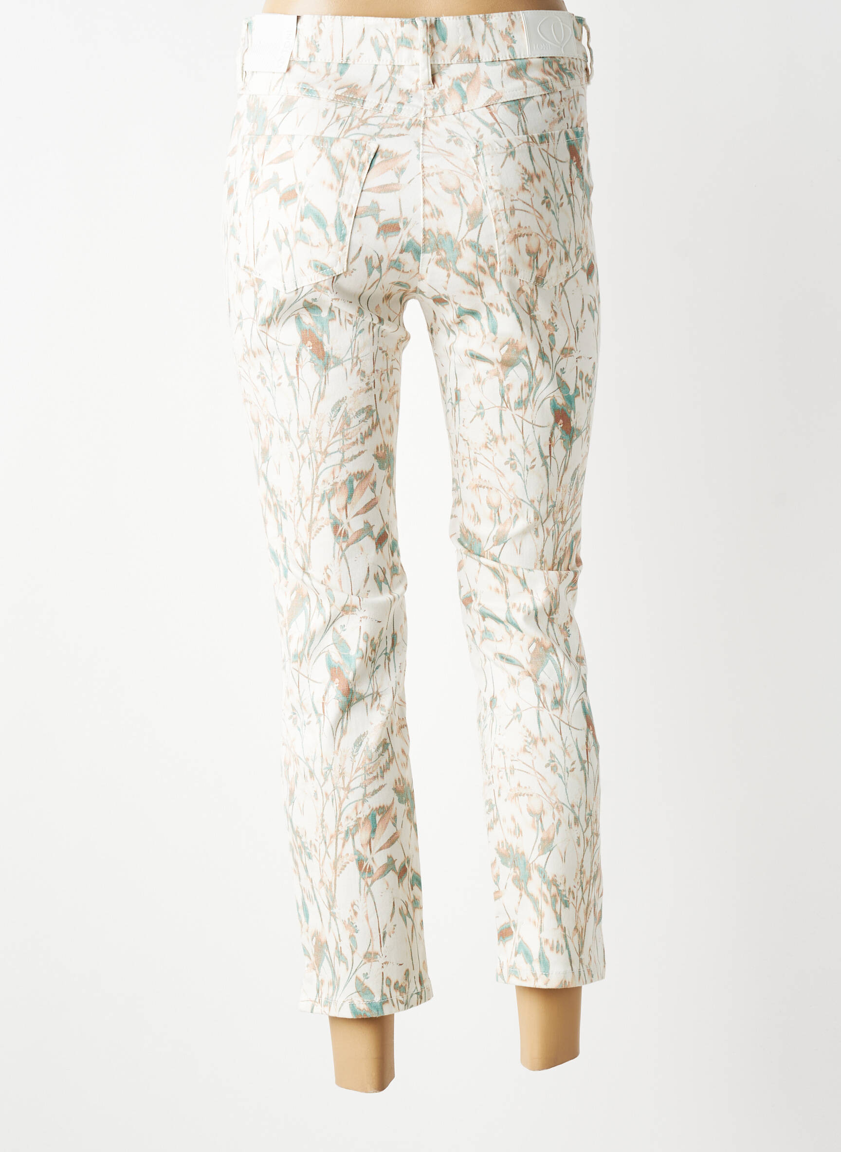 Pantalon 7/8 stretch taille normale beige TONI femme