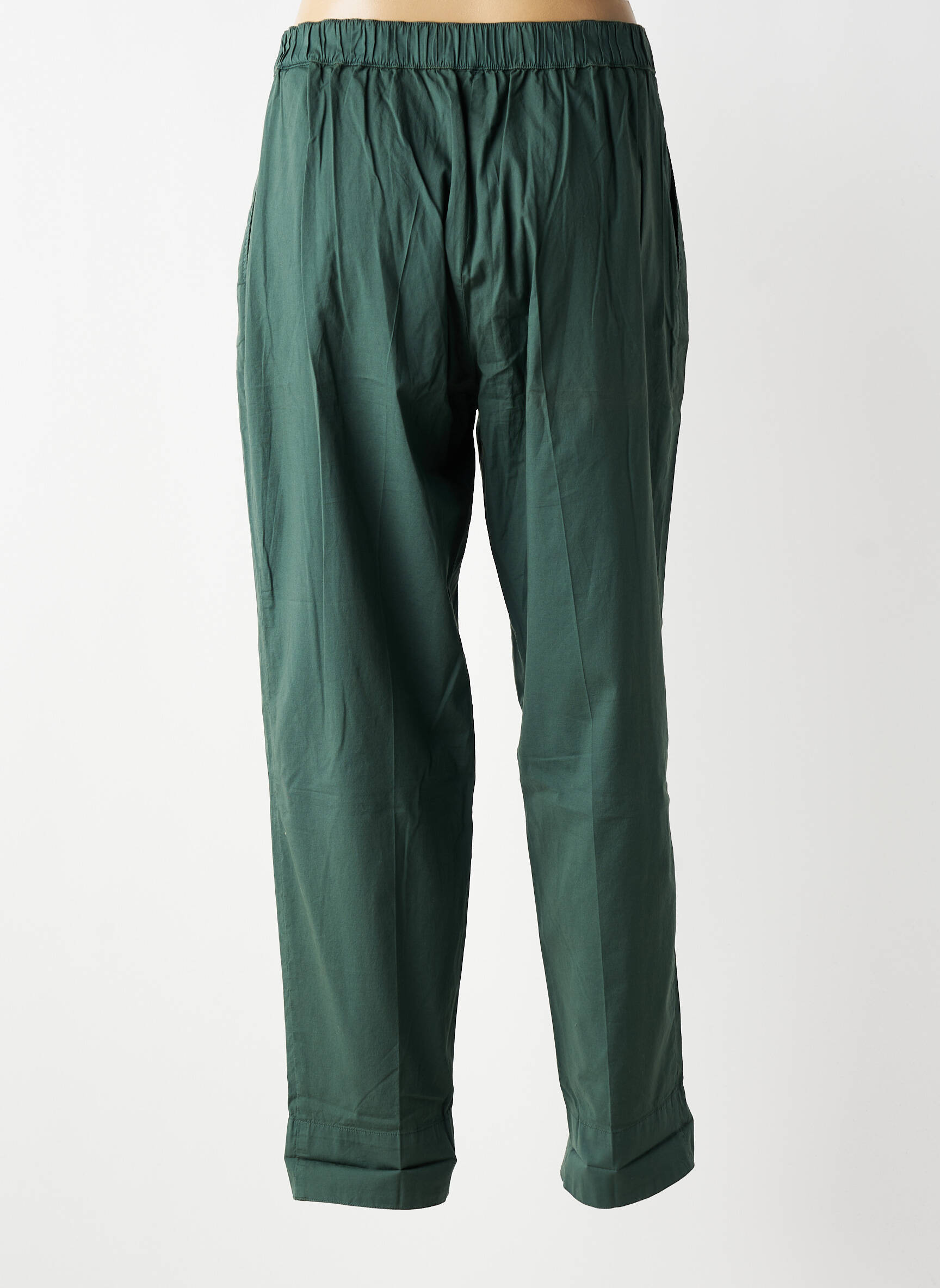 Pantalon droit taille à pinces taille haute vert MES SOEURS ET MOI femme