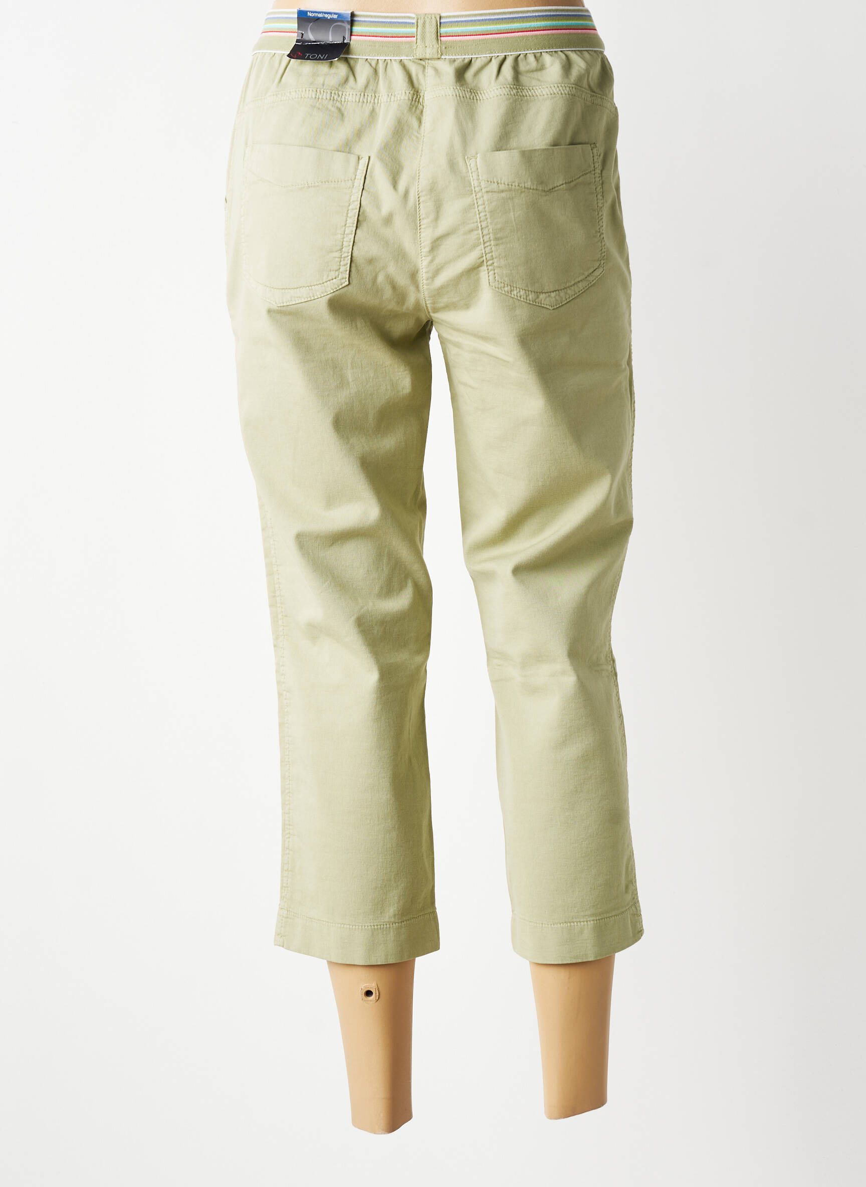 Pantacourt coupe droite taille normale vert TONI femme