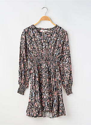 Robe mi-longue col rond manches longues noir GARCIA fille