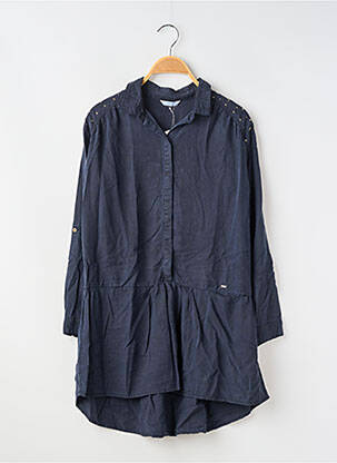 Robe mi-longue manches longues bleu MAYORAL fille