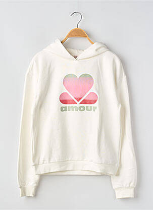 Sweat-shirt à capuche stretch manches longues beige ONLY fille