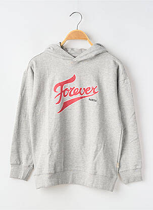 Sweat-shirt à capuche stretch manches longues gris GARCIA fille