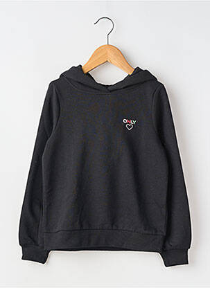 Sweat-shirt à capuche stretch manches longues noir ONLY fille