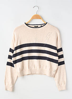 Pull resserrée sur le bas manches longues beige IKKS fille