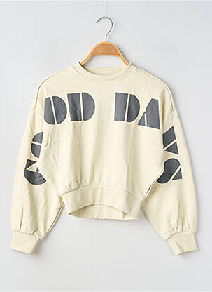 Sweat-shirt sérigraphie floquée manches longues beige GARCIA fille