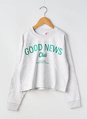 Sweat-shirt sérigraphie floquée manches longues gris VERO MODA fille