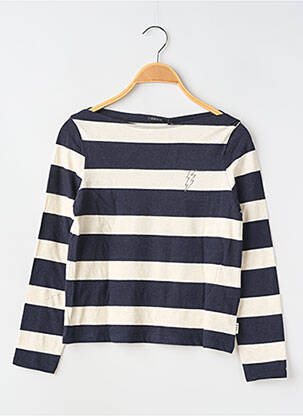 T-shirt coupe cintrée manches longues bleu IKKS fille